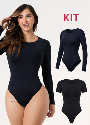 Kit Bodys Manga Corta y Larga: Microfibra | Salome TD03L5 + TD01L5