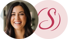 icono de mujer sonriendo y logo de salome