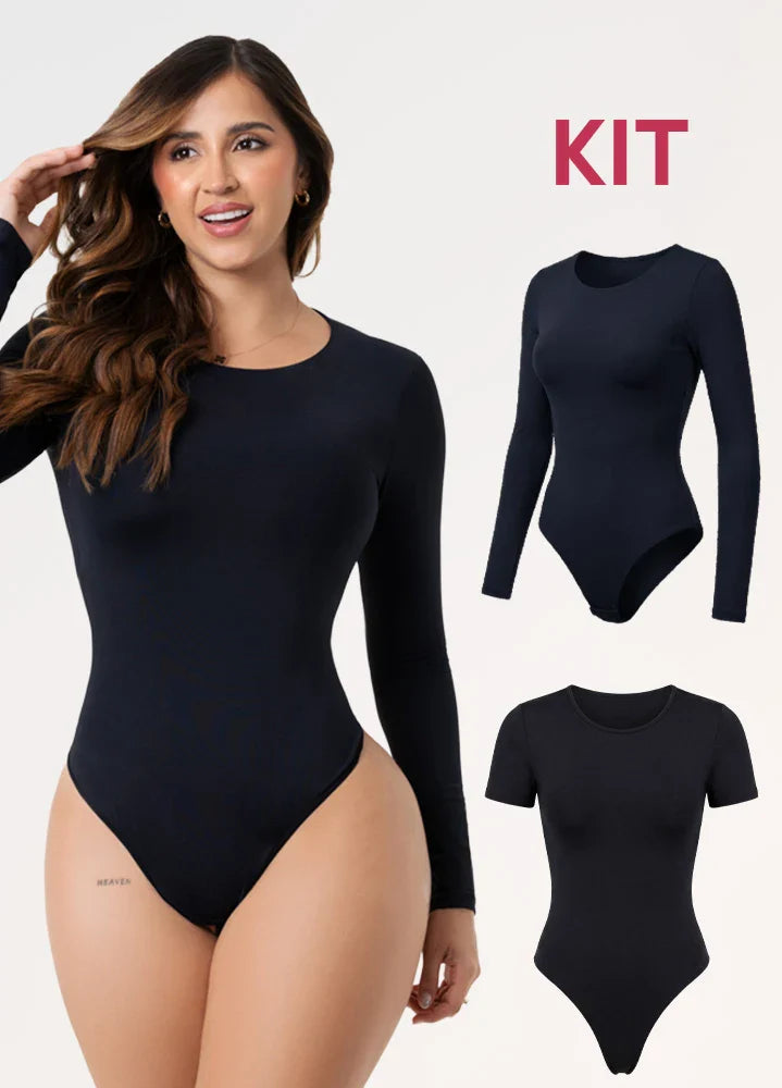 Kit Bodys Manga Corta y Larga: Microfibra | Salome TD03L5 + TD01L5